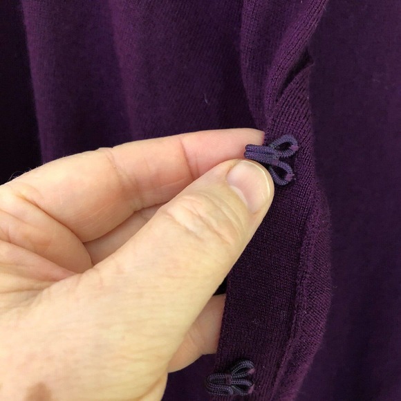 Alice + Olivia Wool and Cashmere Purple Draped Izzy Cardigan Women’s Size Small - Picture 9 of 16